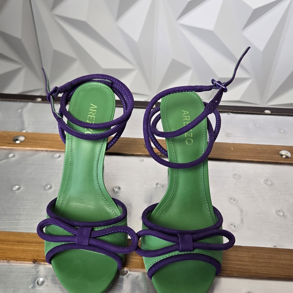 Arezzo Green and Purple Women's Heels